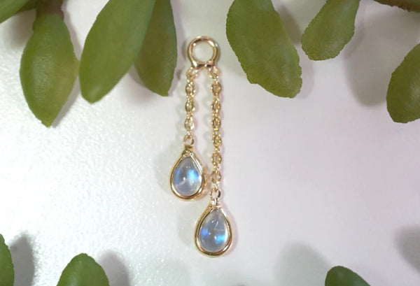 Modern Mood Double Pear Cabochon Chain Charm