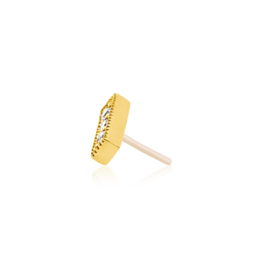 Junipurr 3 Gem Millgrain CZ - Threadless