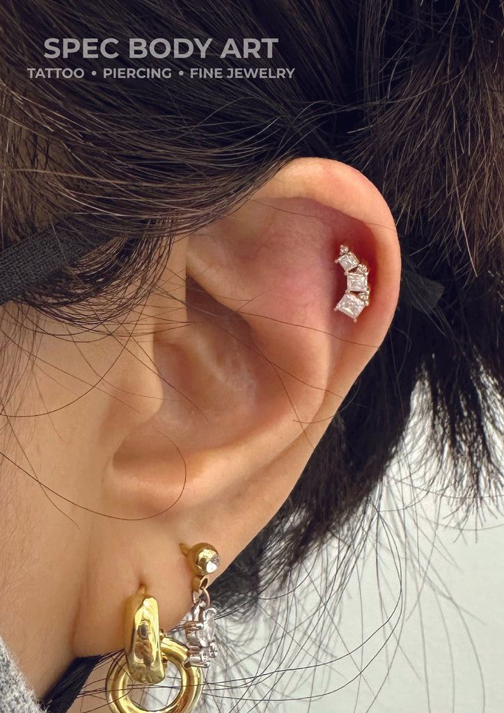 Cartilage Piercings: Helix, Conch, Flat