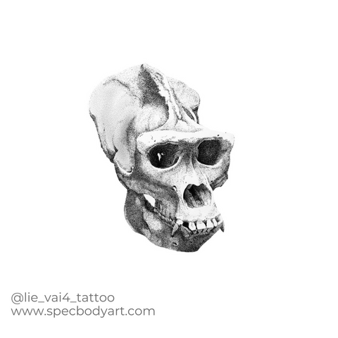 Flash Tattoo - Pre Historic Skull (Lie Vai)