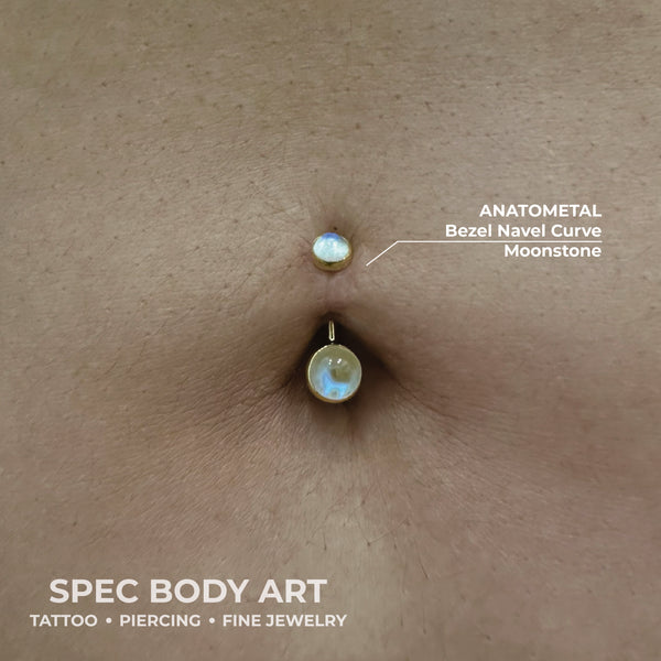 Anatometal Gold Bezel Navel Curve