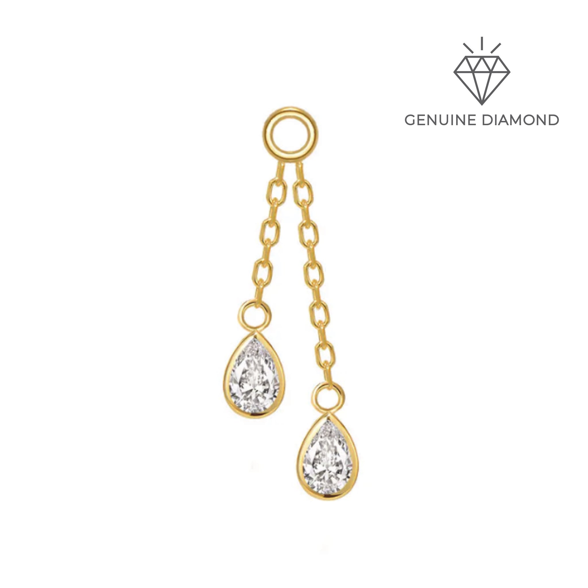 Modern Mood Double Pear Bezel (Diamond) Charm