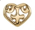 BVLA Gold Flourish Heart End (Threadless)