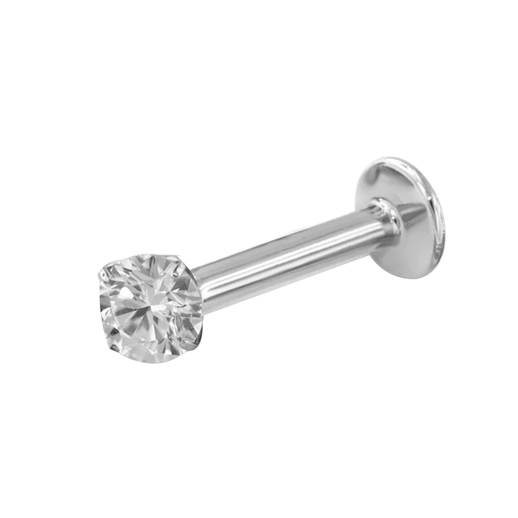 Earring Titanium Prong Gem End (Threadless)