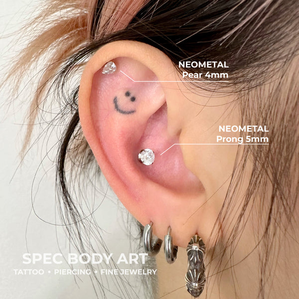 NeoMetal Pear Cut Ends (Threadless)
