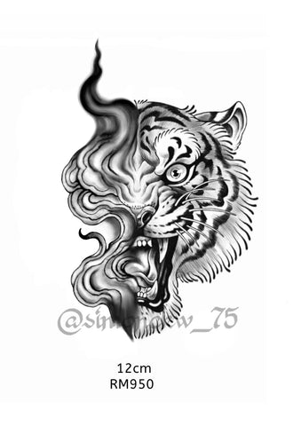 Flash Tattoo - Tiger and Smoke (Simon)