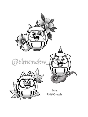 Flash Tattoo - Daruma (Simon)