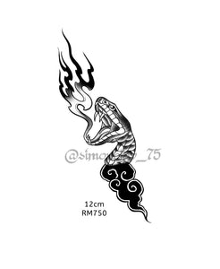 Flash Tattoo - Flaming Snake (Simon)