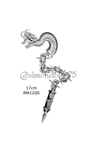 Flash Tattoo - Snake and Chains (Simon)