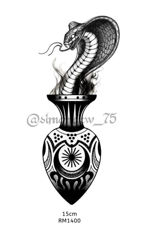 Flash Tattoo - Cobra in Vase (Simon)