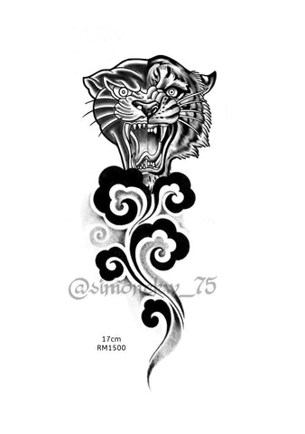 Flash Tattoo - Panther and Tiger (Simon)