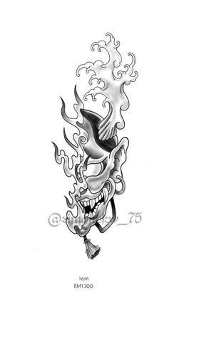 Flash Tattoo - Hanya Flames and Water (Simon)
