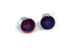 Glass Wear Studio Plugs -  Single Flare Color Front (Amber Purple)
