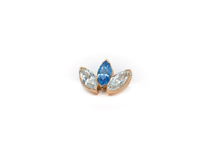 Anatometal Gold Marquise End - Artic Blue & Cubic Zirconia