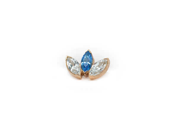 Anatometal Gold Marquise End - Artic Blue & Cubic Zirconia