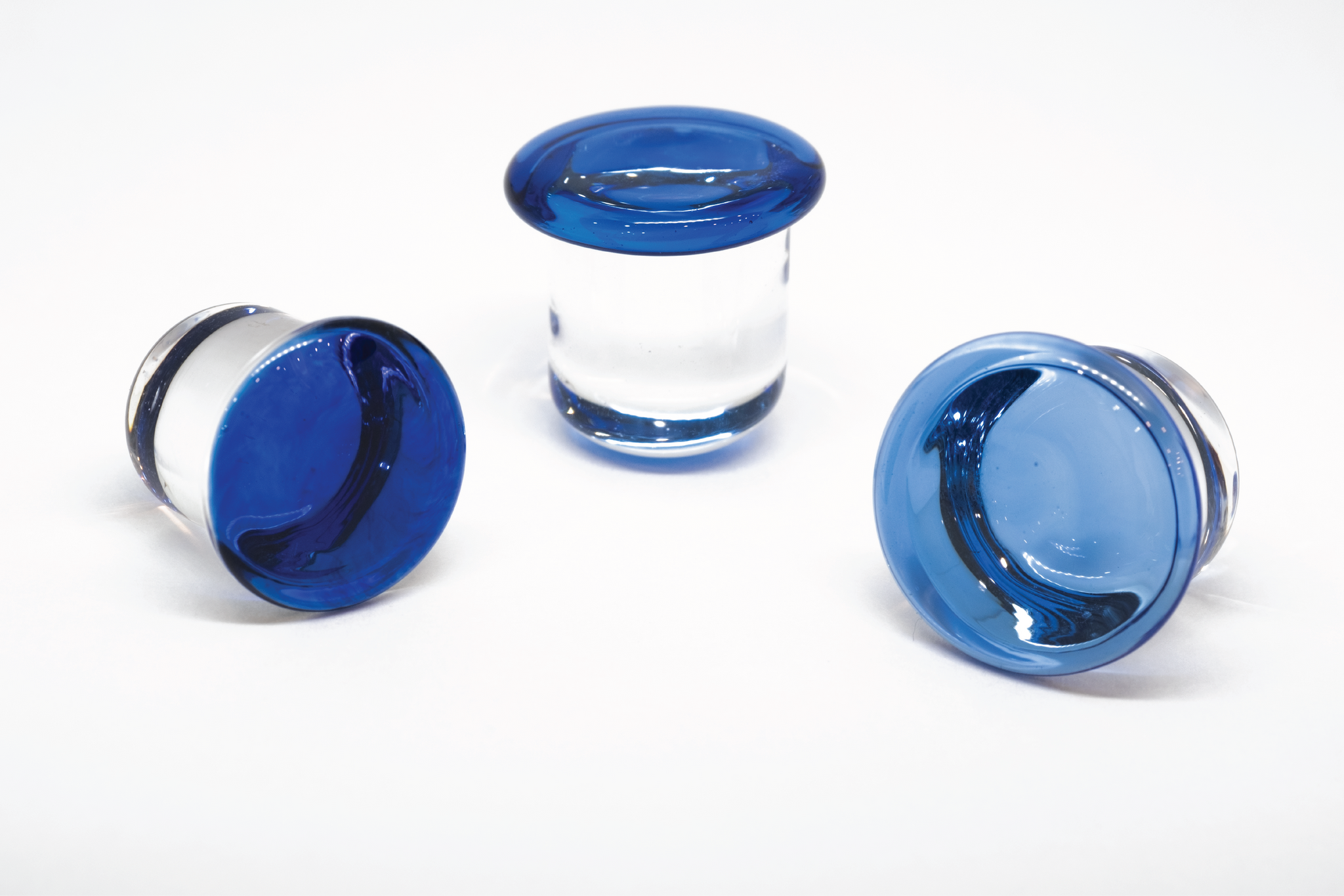 Glass Wear Studio Plugs -  Single Flare Color Front (Cobalt Blue)