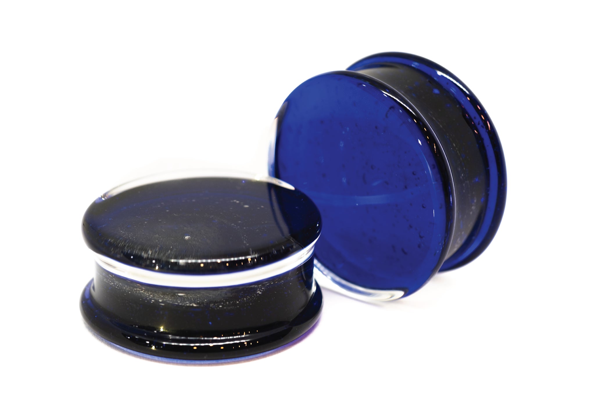 Glass Wear Studio Plugs -  Double Flare Color Front (Cobalt Blue)
