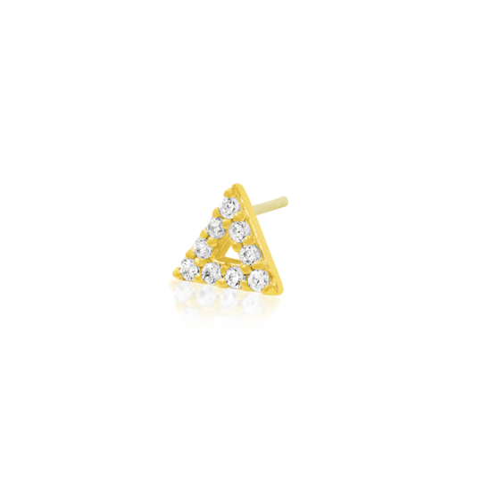 Junipurr Gold Triangle with 9 CZ - Threadless