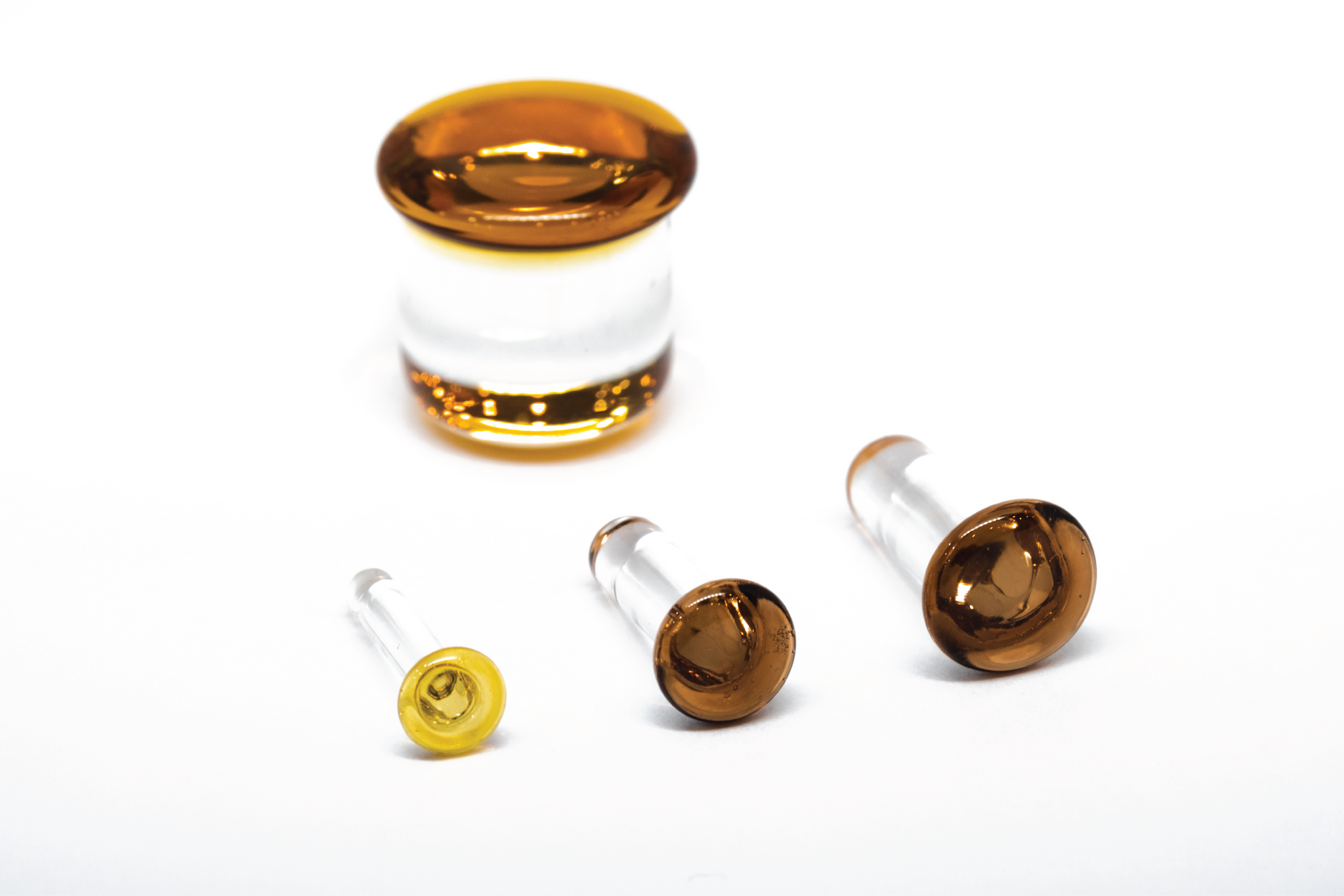 Glass Wear Studio Plugs -  Single Flare Color Front (Amber)
