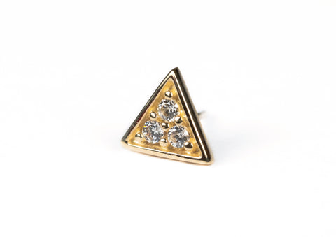 Junipurr Gold Triangle 3 Gem- Threadless